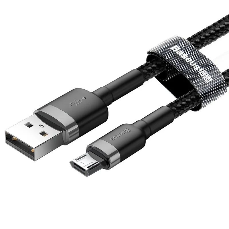 Baseus sladd Cafule USB – micro USB 1,0 m 2,4A grå-svart