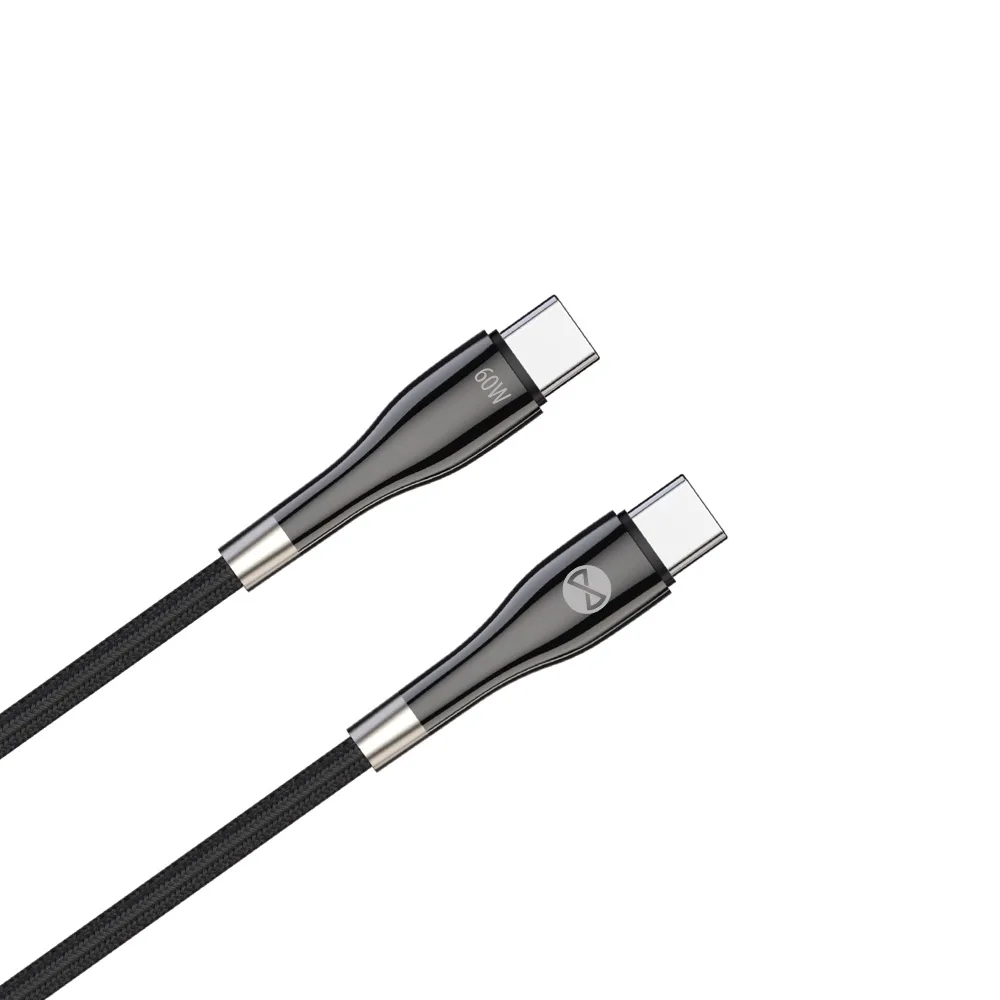 Forever Sleek cable USB-C – USB-C 1,0 m 60W black