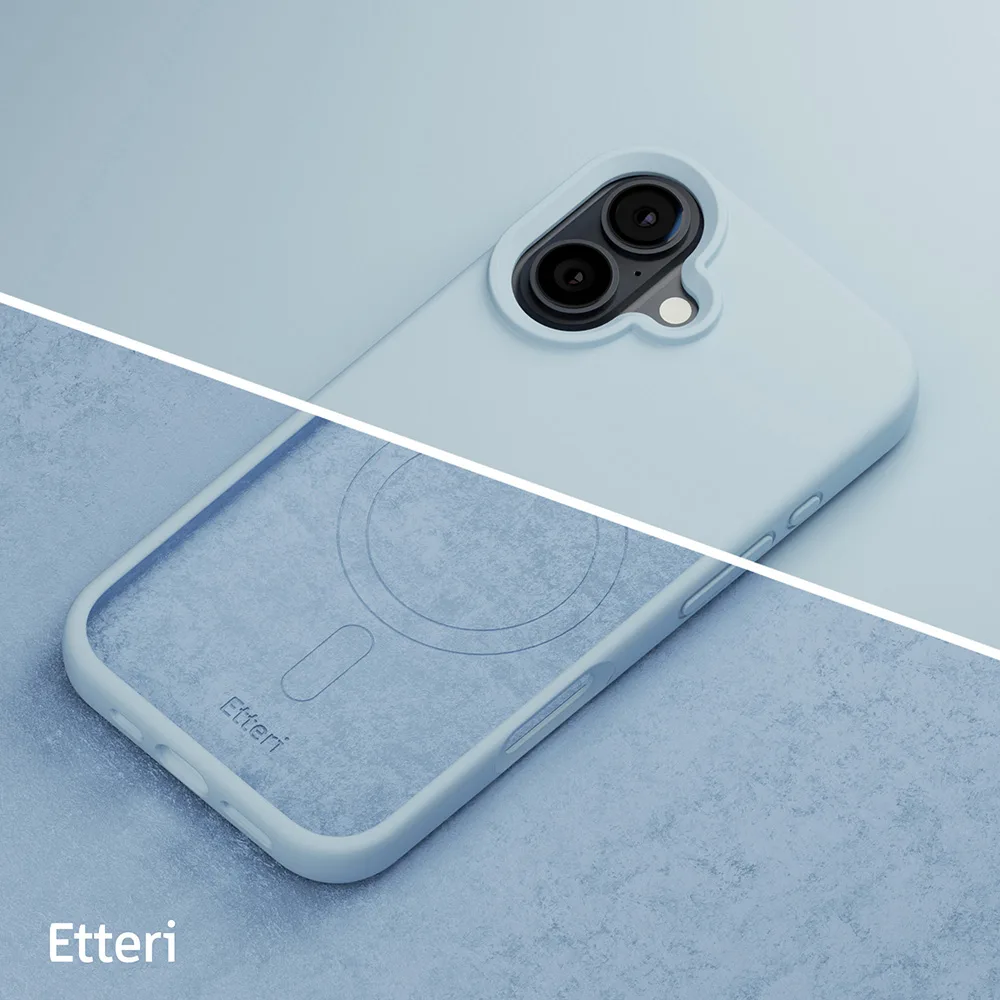 Etteri Silicone Mag case for iPhone 16 6,1″ light blue