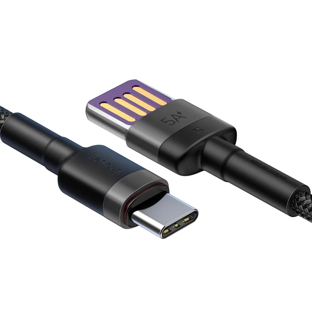 Baseus cable Cafule HW QC USB – USB-C 1,0 m gray-black 40W