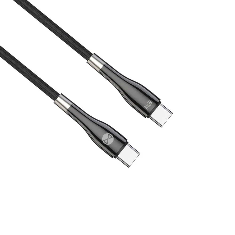 Forever Sleek cable USB-C – USB-C 1,0 m 60W black