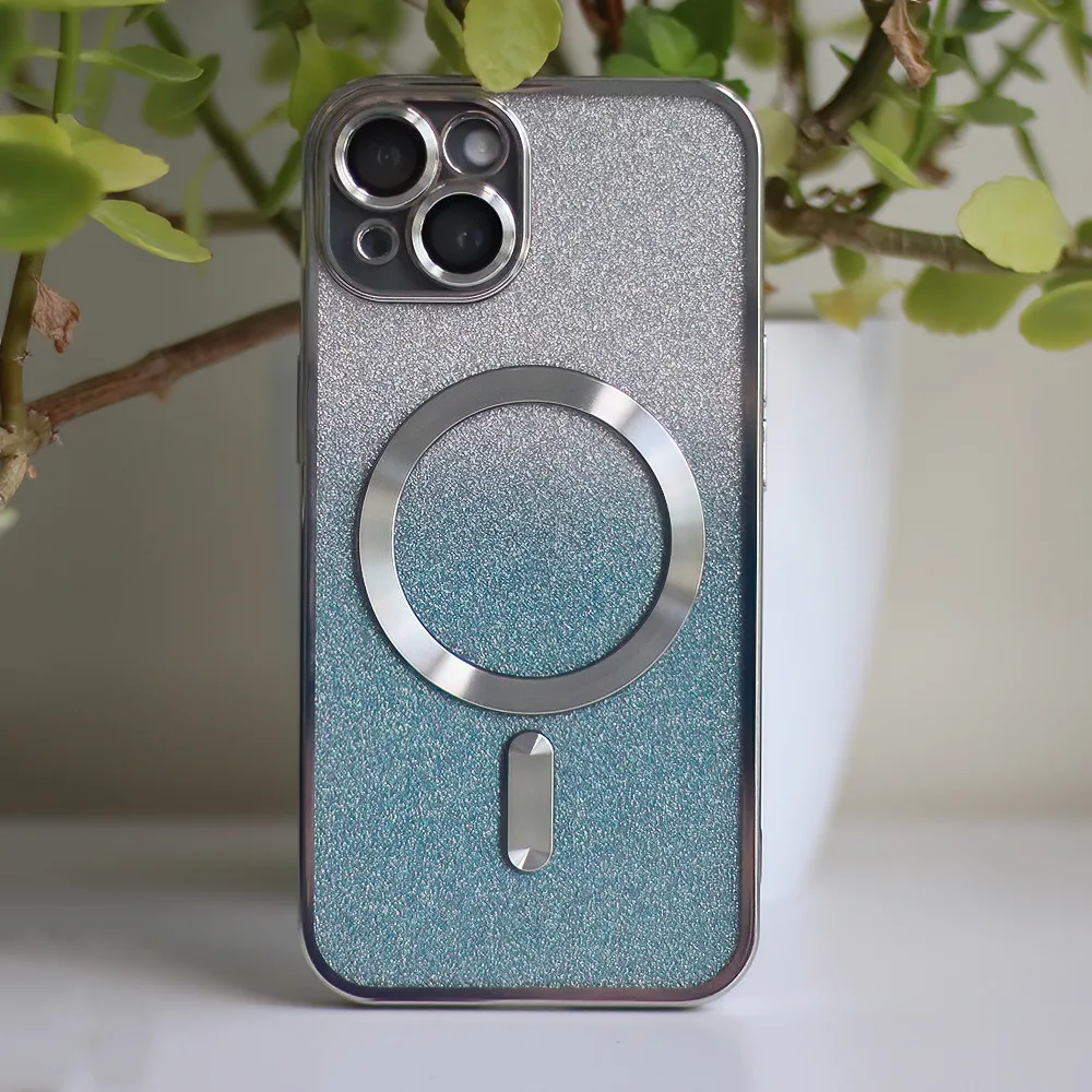 Glitter Chrome Mag-fodral för iPhone 12 6,1″ silvergradient
