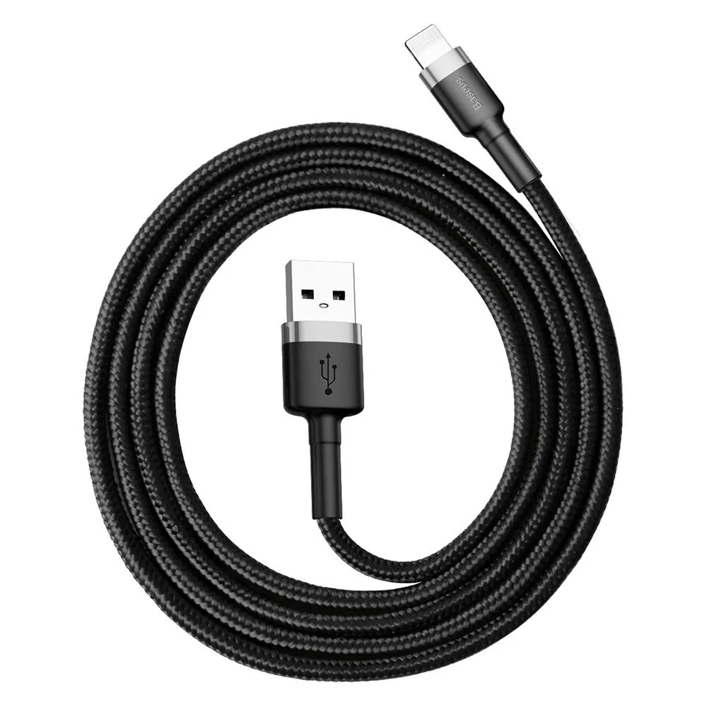 Baseus sladd Cafule USB – Lightning 1,0 m 2,4A grå-svart