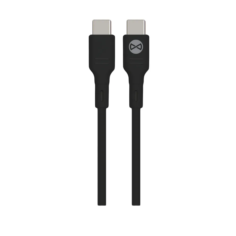 Forever CC-06 PD QC bil-laddare 1x USB-C 1x USB 20W svart + USB-C – USB-C-kabel 60W