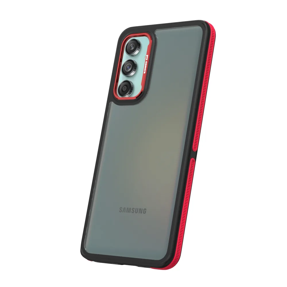 Kristallsvart fodral för Samsung Galaxy M55 5G röd