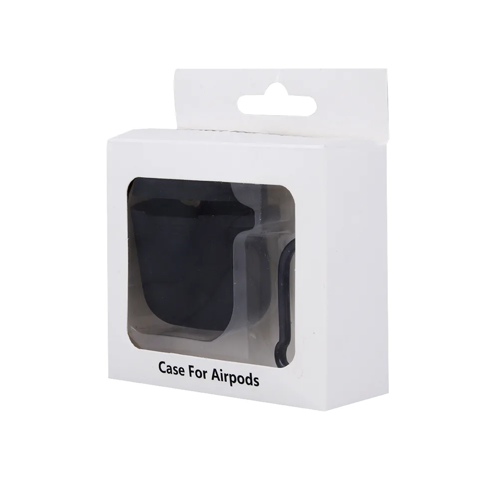 Fodral för Airpods / Airpods 2 svart med krok