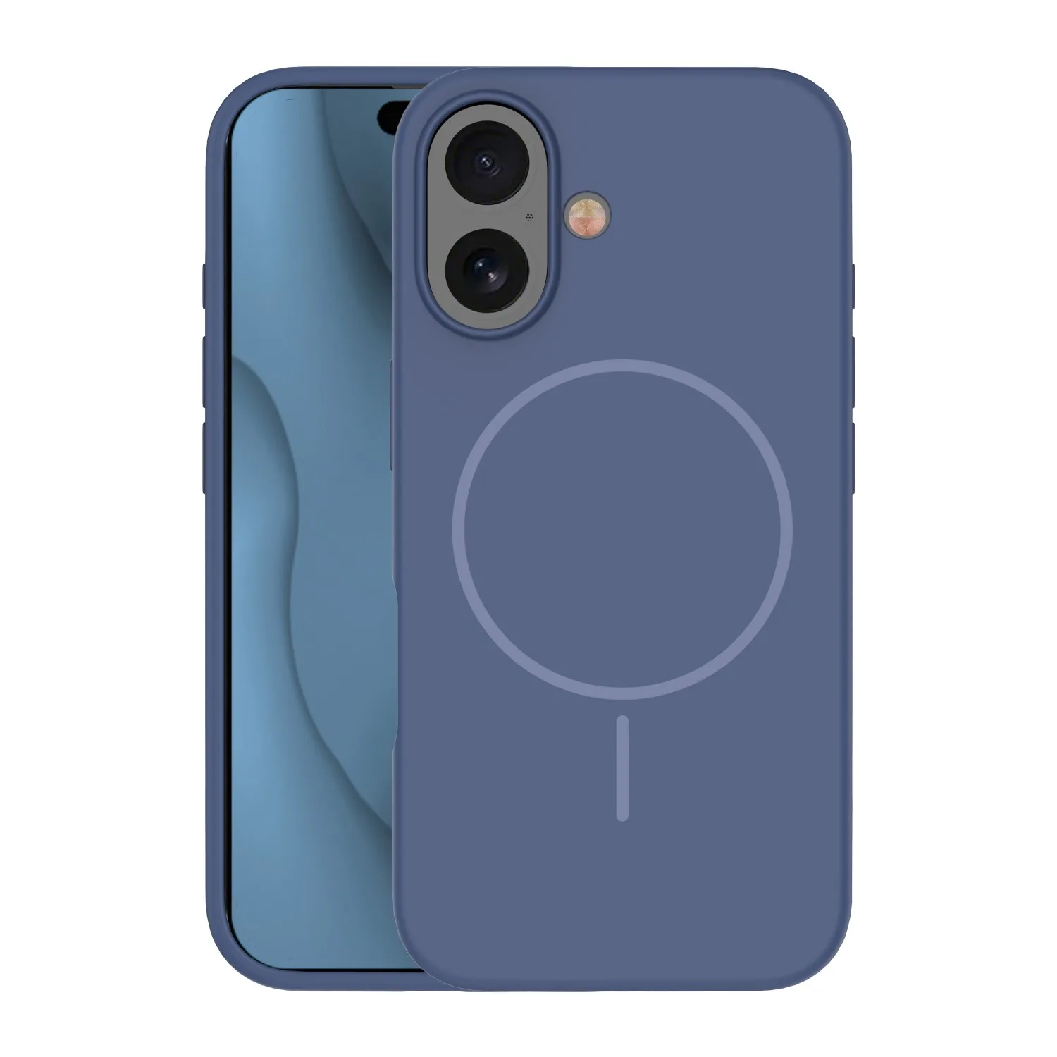 Silicone Thin Mag case for iPhone 16 6,1" dark blue