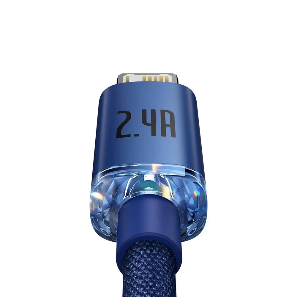 Baseus cable Crystal Shine USB – Lightning 1,2 m 2,4A blue