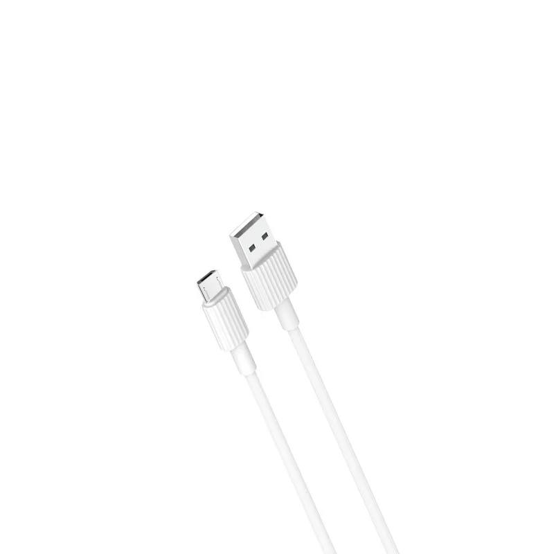 XO-kabel NB156 USB – microUSB 1,0 m 2,4A vit