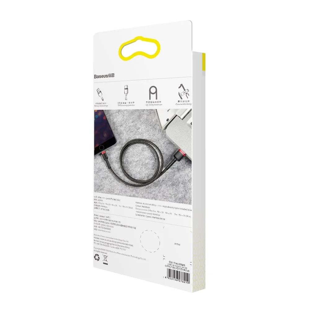 Baseus cable Cafule USB – Lightning 1,0 m 2,4A red-black