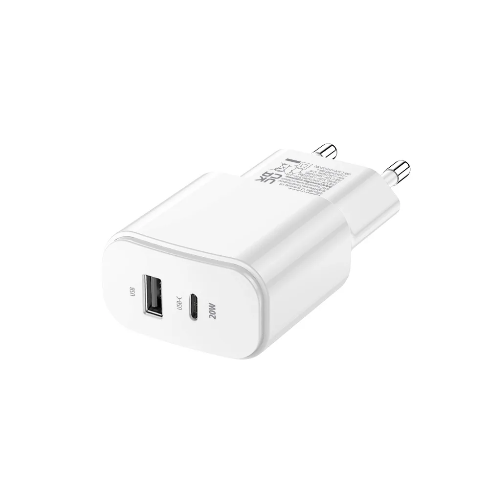 Forever TC-01-20AC PD QC charger 1x USB-C 1x USB 20W white
