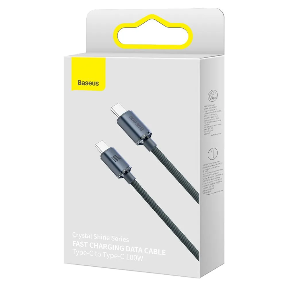 Baseus cable Crystal Shine USB-C – USB-C 2,0 m 100W black