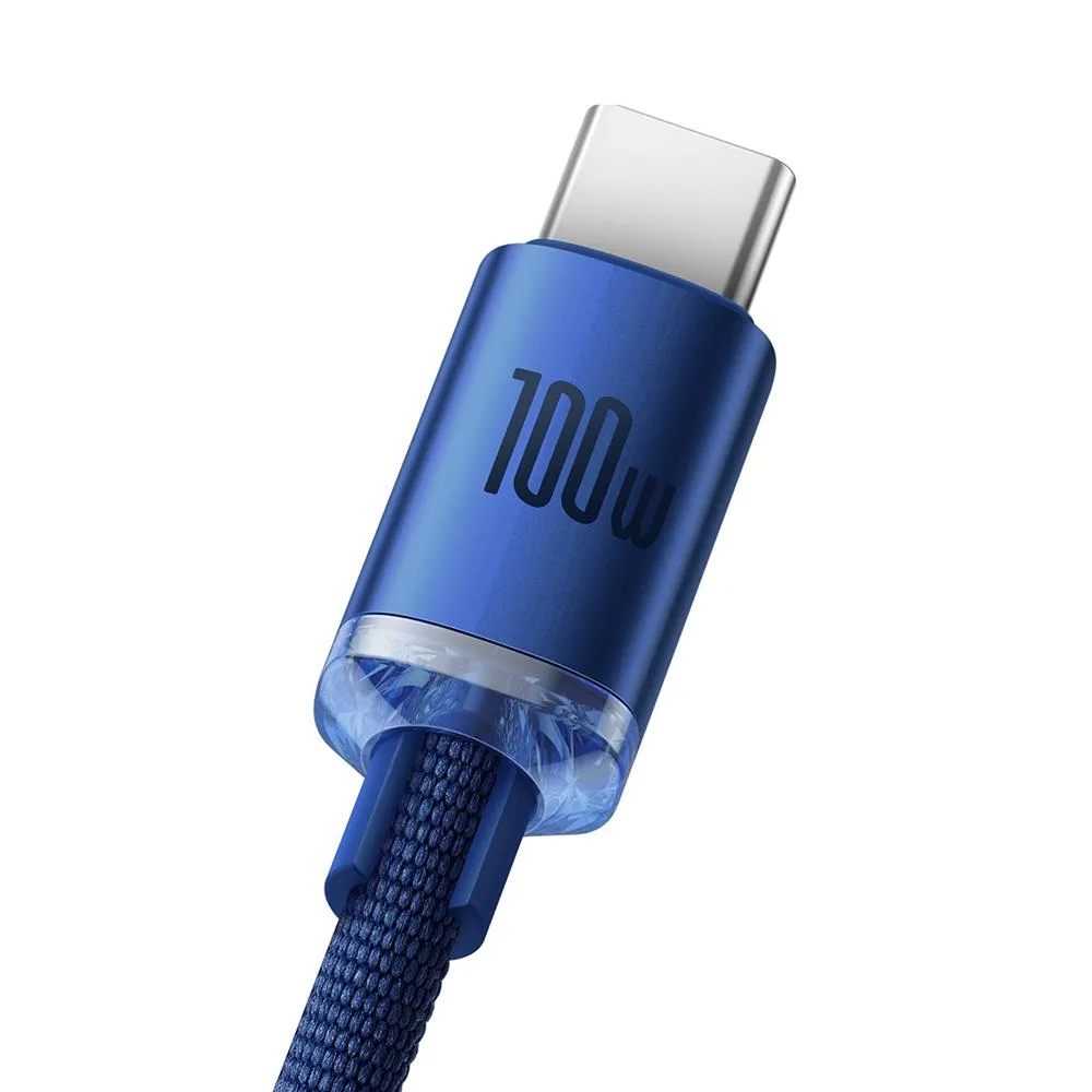 Baseus cable Crystal Shine USB – USB-C 2,0 m 100W blue