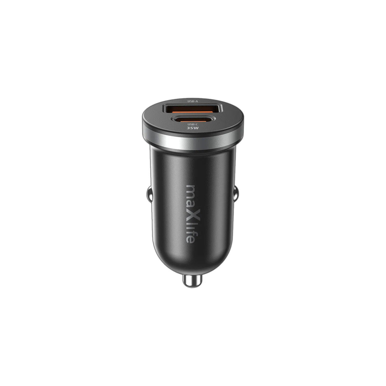Maxlife MXCC-05 PD QC car charger 1x USB-C 1x USB 35W black
