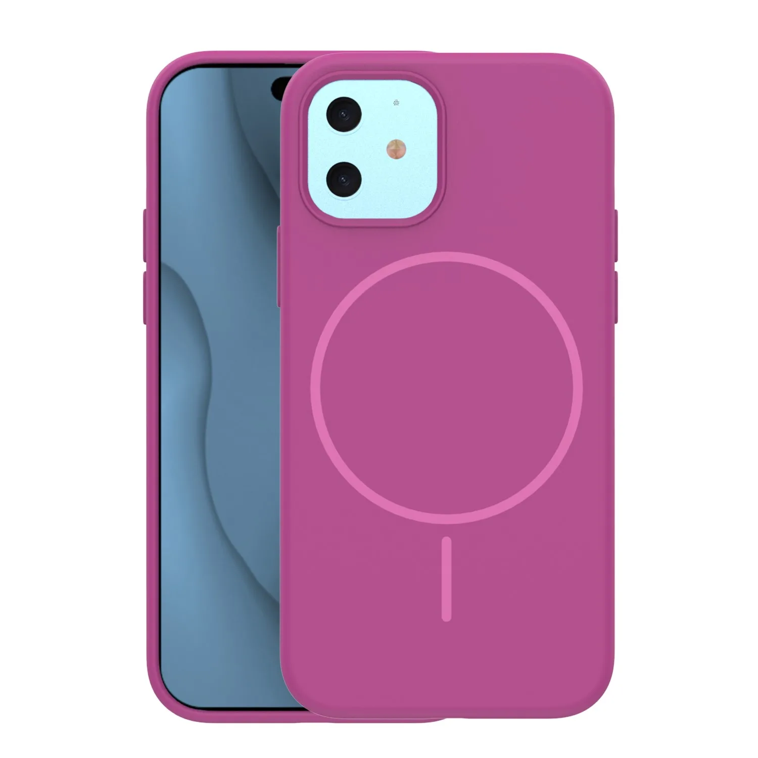 Silicone Thin Mag case for iPhone 12 / 12 Pro 6,1" fuschia