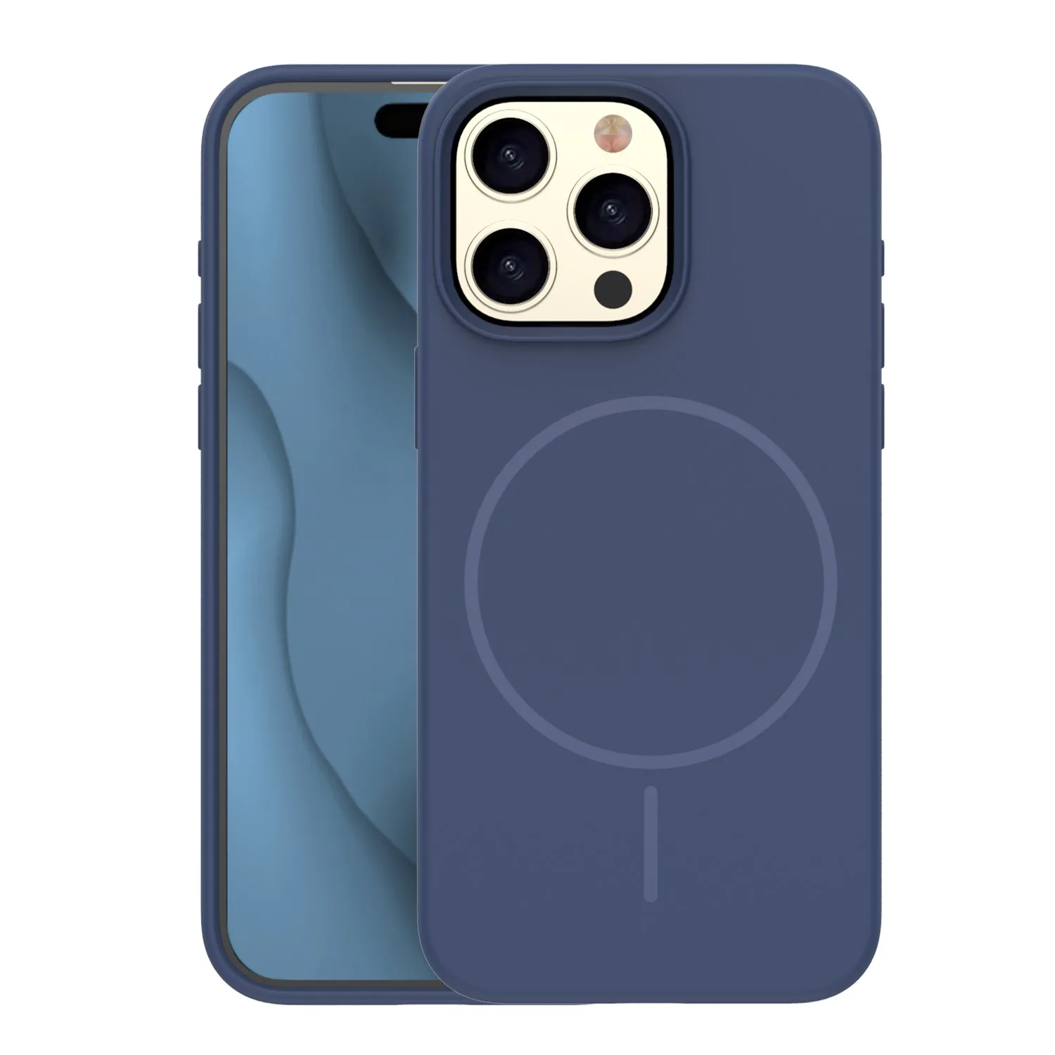 Silicone Thin Mag case for iPhone 15 Pro 6,1" dark blue