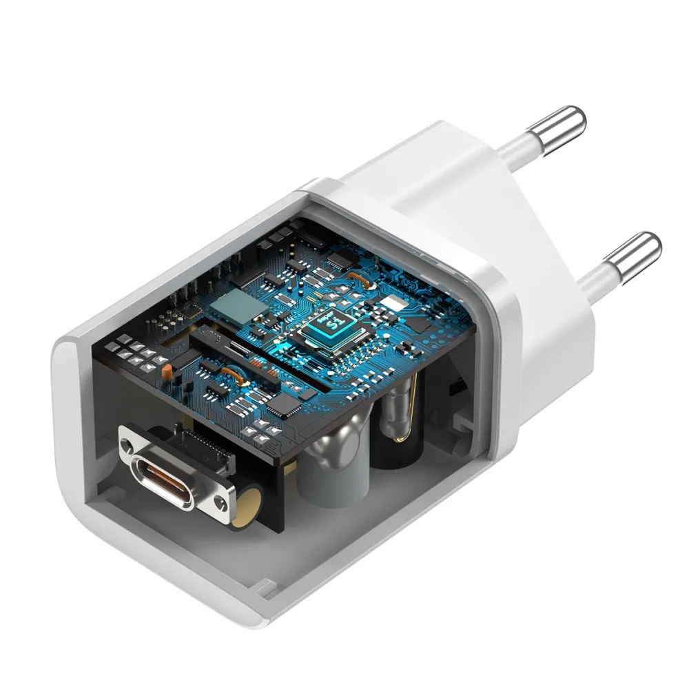 Baseus väggladdare Super Si PD 25W 1x USB-C vit + USB-C – USB-C-kabel
