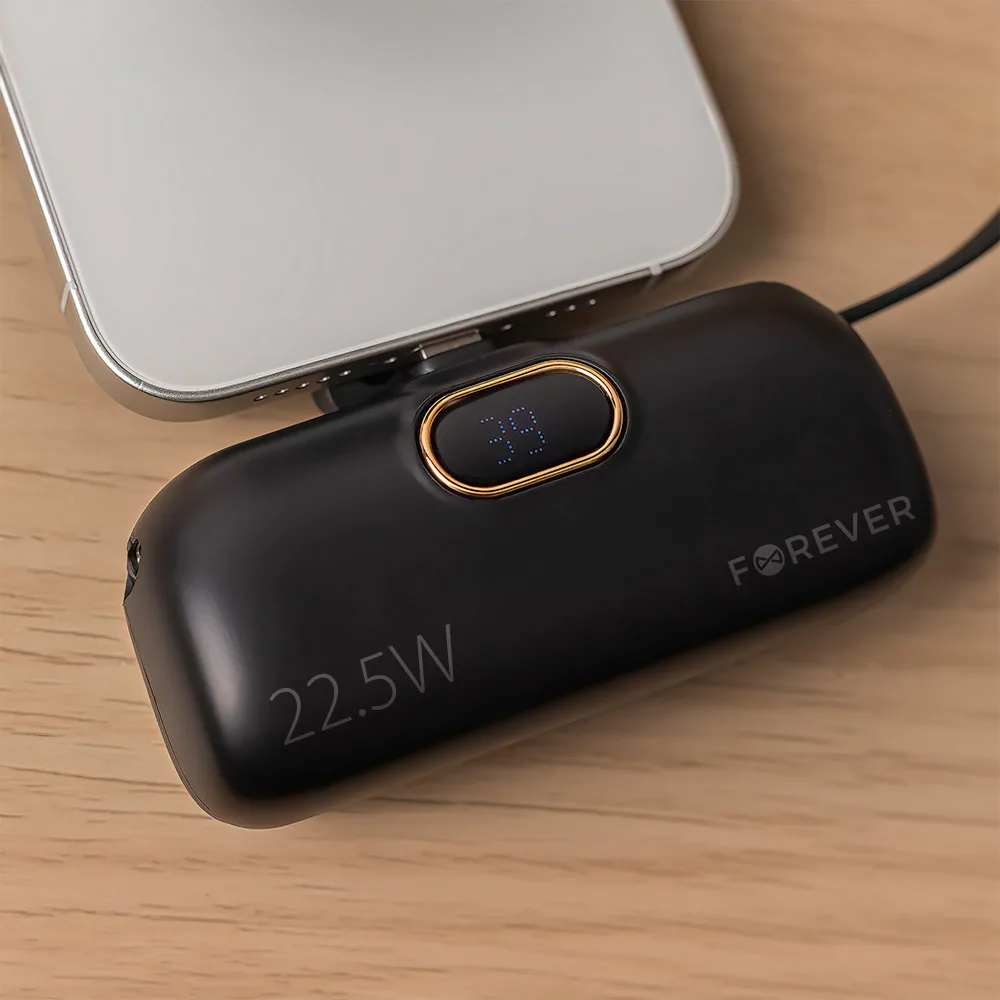 Forever mini power bank MTB-100 22.5W 5000 mAh USB C black