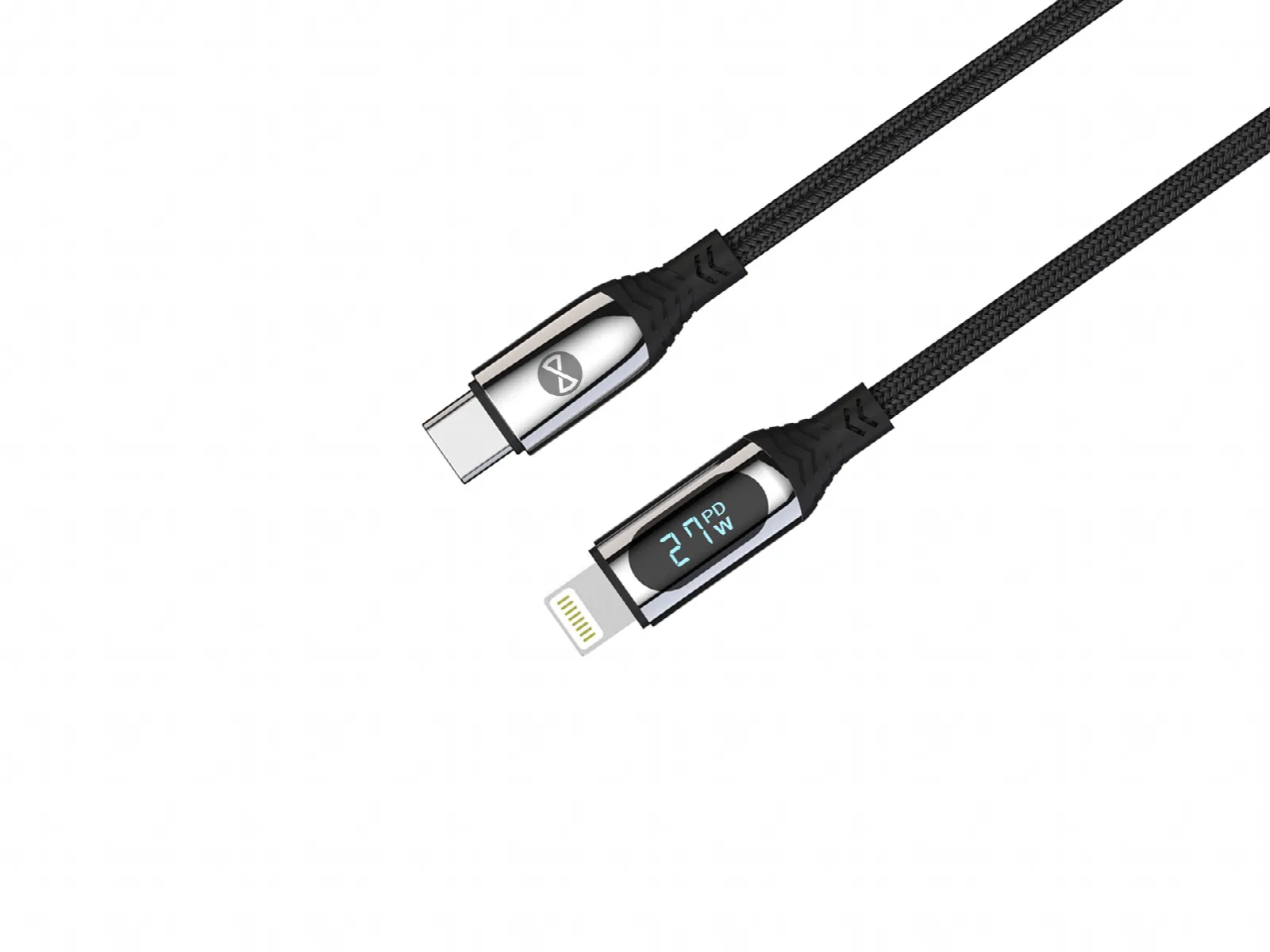 Forever LCD-kabel USB-C – Lightning 1,0 m 27W svart