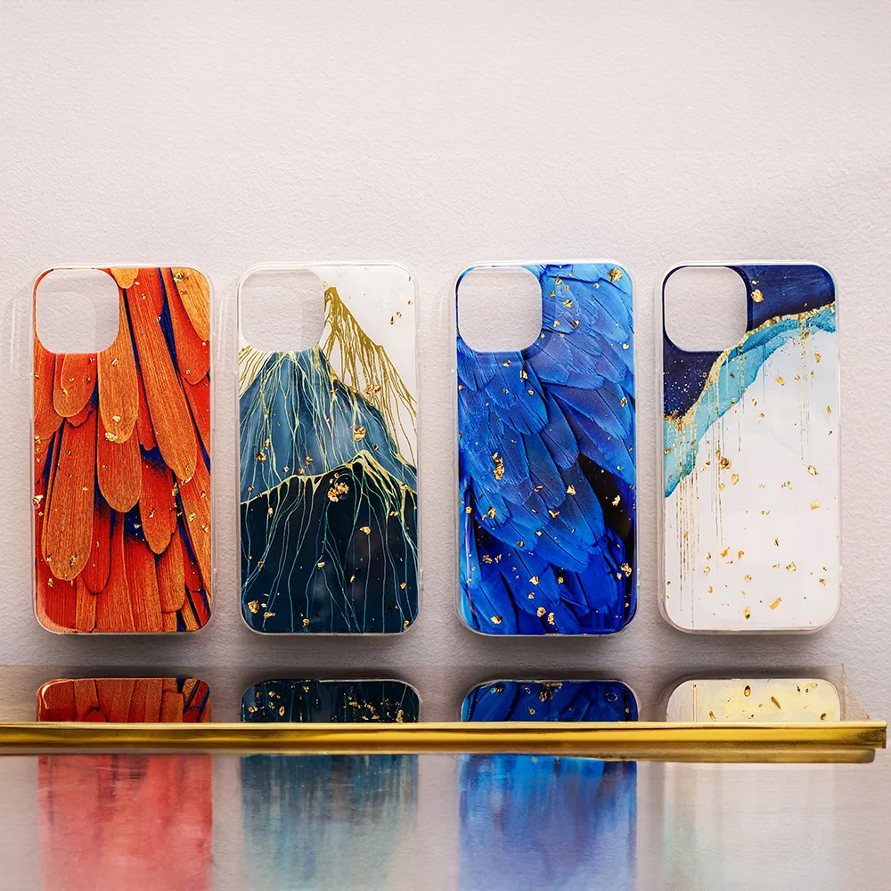 Guld Glam fodral till Samsung Galaxy A14 4G / A14 5G orange