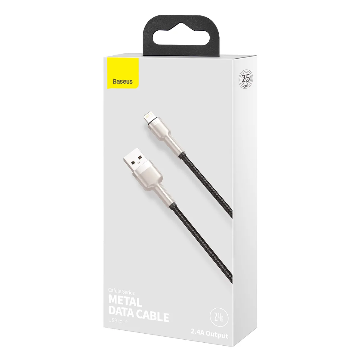 Baseus cable Cafule Metal USB – Lightning 0,25 m 2,4A black