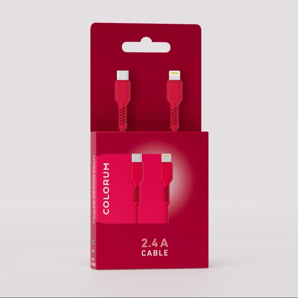 COLORUM USB-C – Lightning-kabel 1,8m 2,4A CK12-CL-02 xMagenta