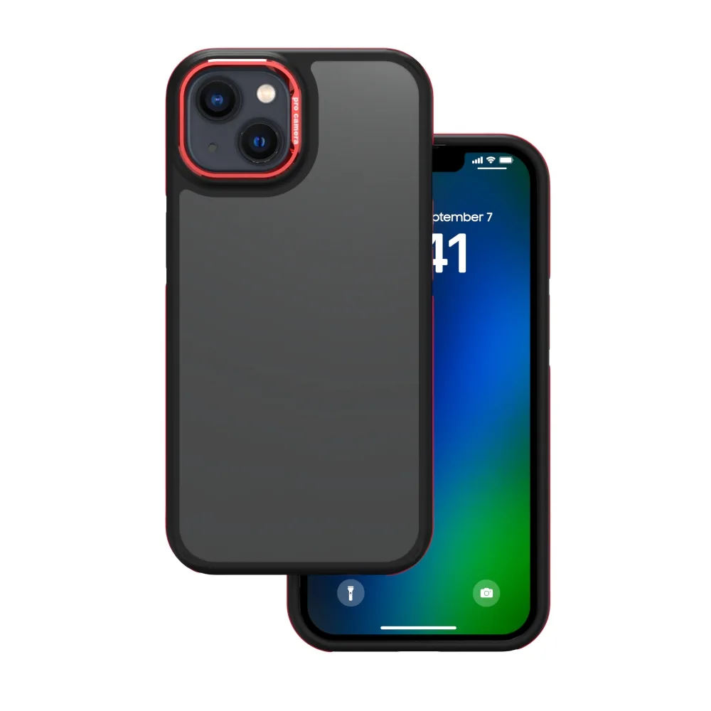 Kristallsvart fodral för iPhone 13 / 14 6,1″ röd