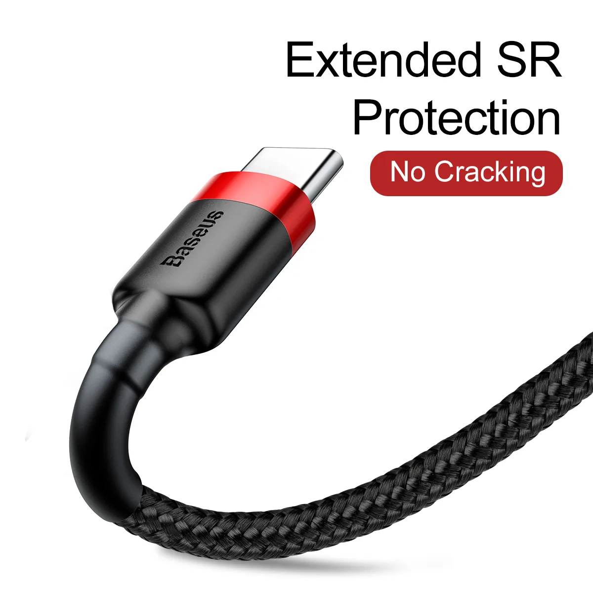 Baseus cable Cafule USB – USB-C 0,5 m 3A red-black