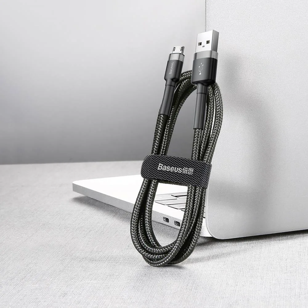 Baseus sladd Cafule USB – microUSB 2,0 m 1,5A grå-svart