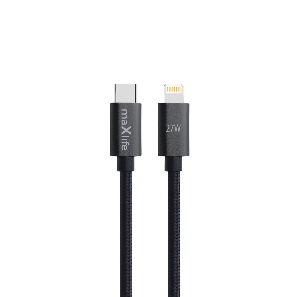 Maxlife MXUC-12 kabel USB-C – Lightning 2,0 m 27W svart