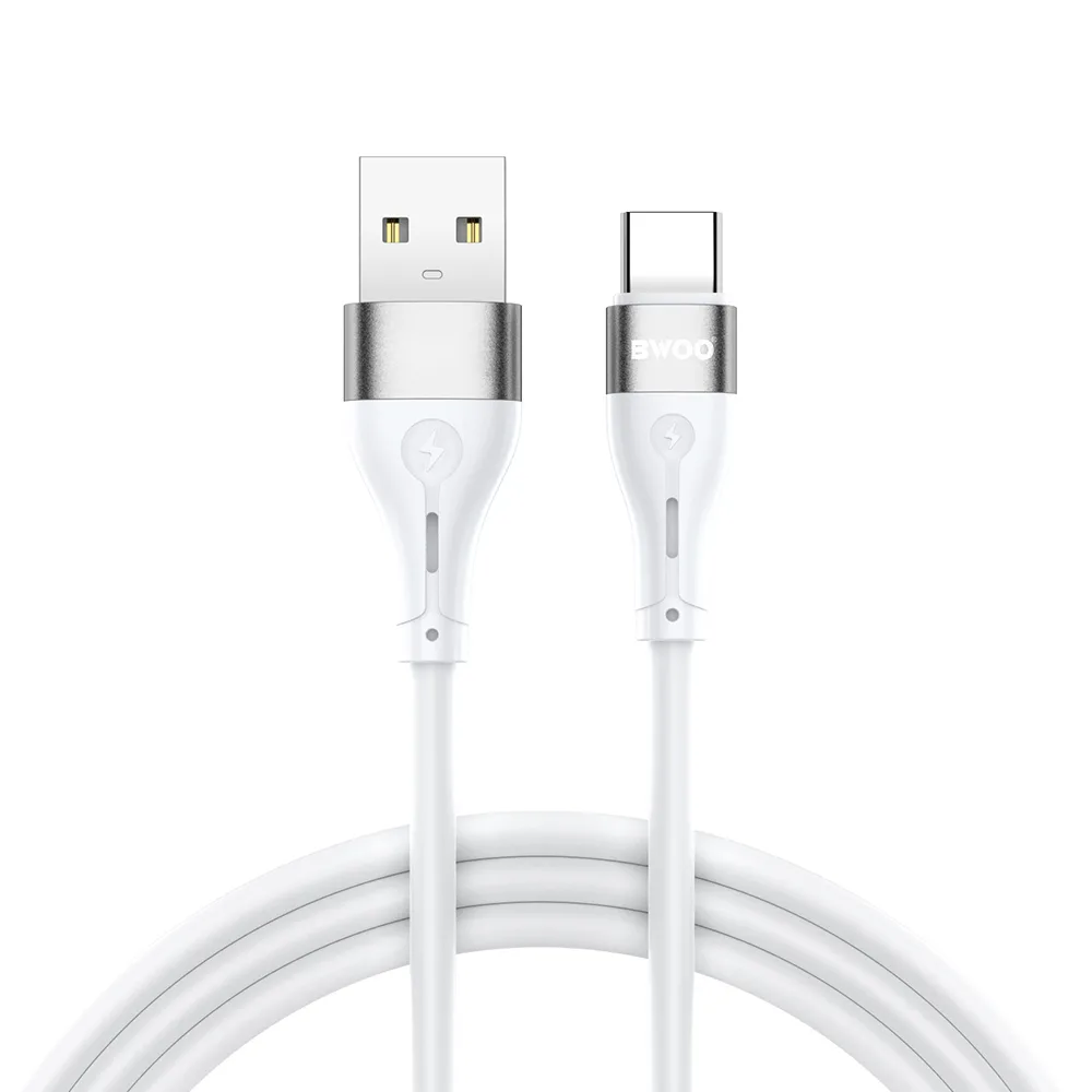 BWOO Cable USB - USB-C 1m 3A Minimalist Silicone White X280C