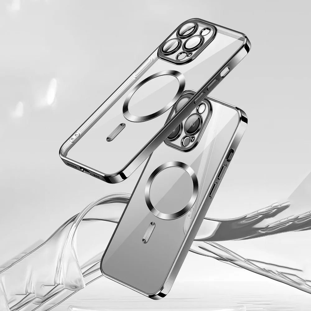 Vmax Electroplating Mag TPU-fodral för iPhone 16 Plus 6,7″ svart