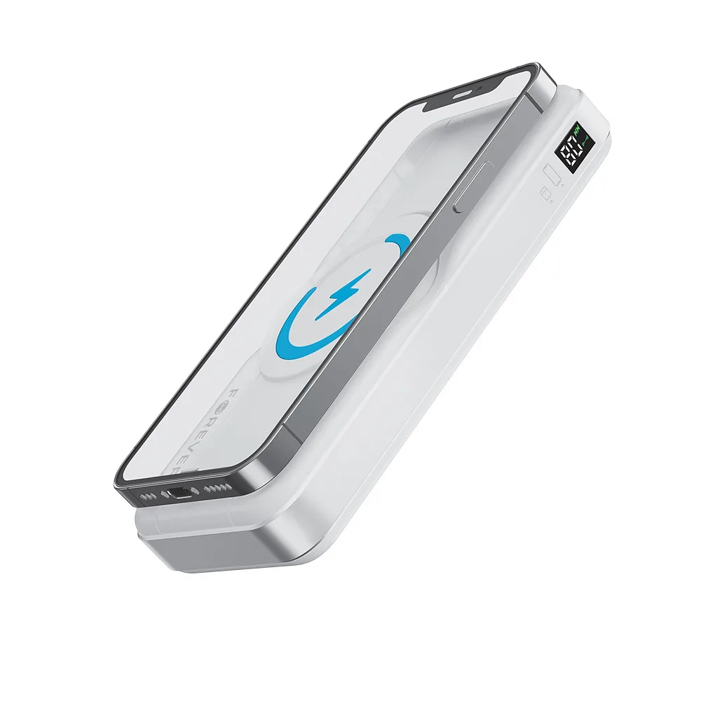 För evigt trådlös powerbank MATB-300 10000 mAh 3-i-1 vit