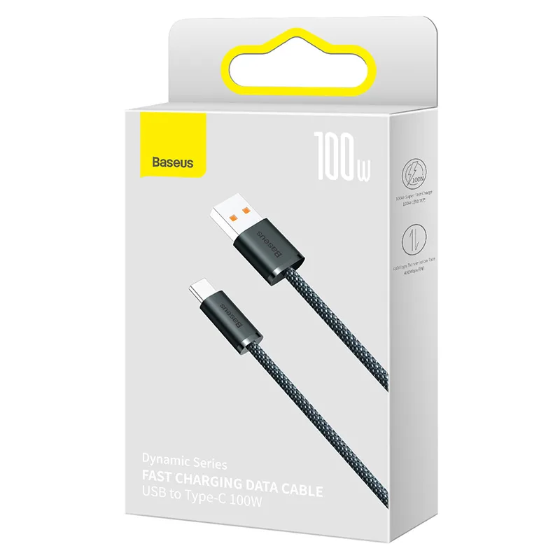 Baseus sladd Dynamic USB – USB-C 1,0m grå 100W