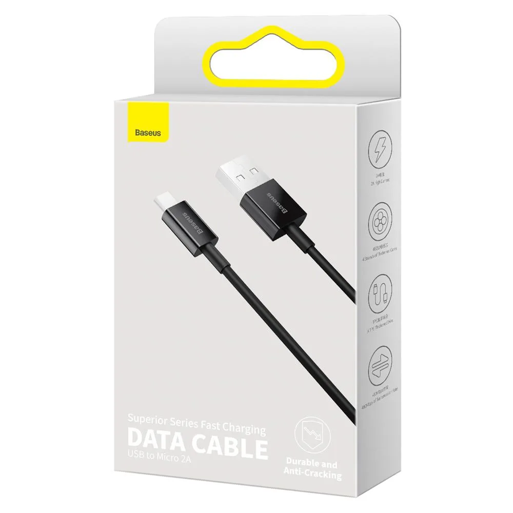 Baseus cable Superior USB – microUSB 2,0 m 2,0A black