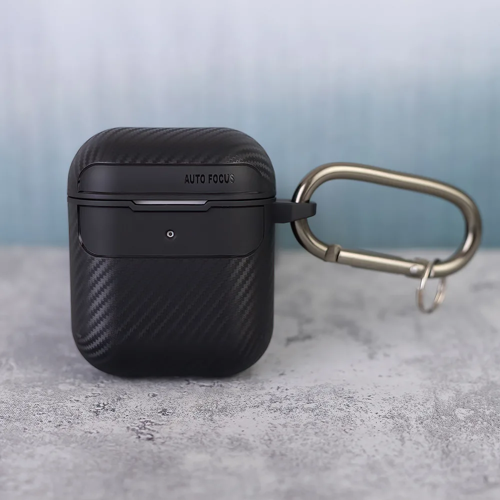 Kolfibershölje till AirPods / AirPods 2 – svart