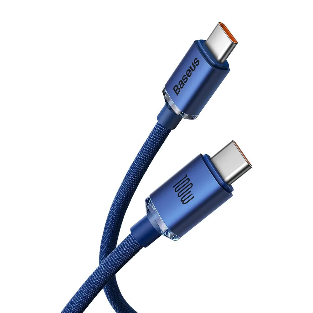 Baseus cable Crystal Shine USB-C – USB-C 2,0 m 100W blue