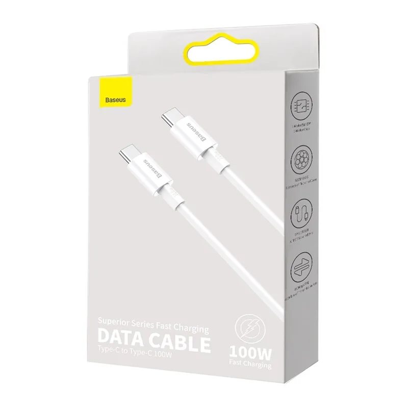 Baseus cabel Superior PD USB-C – USB-C 1,0m white 100W
