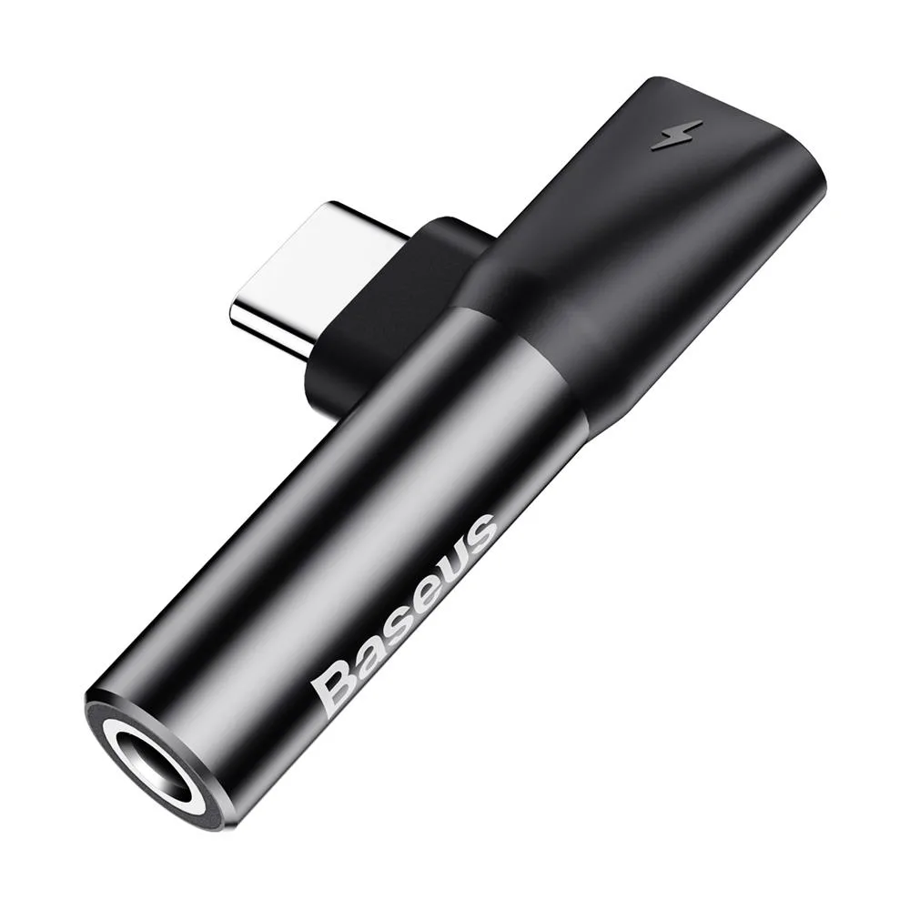 Baseus adapter L41 USB-C to USB-C – jack 3,5 mm black
