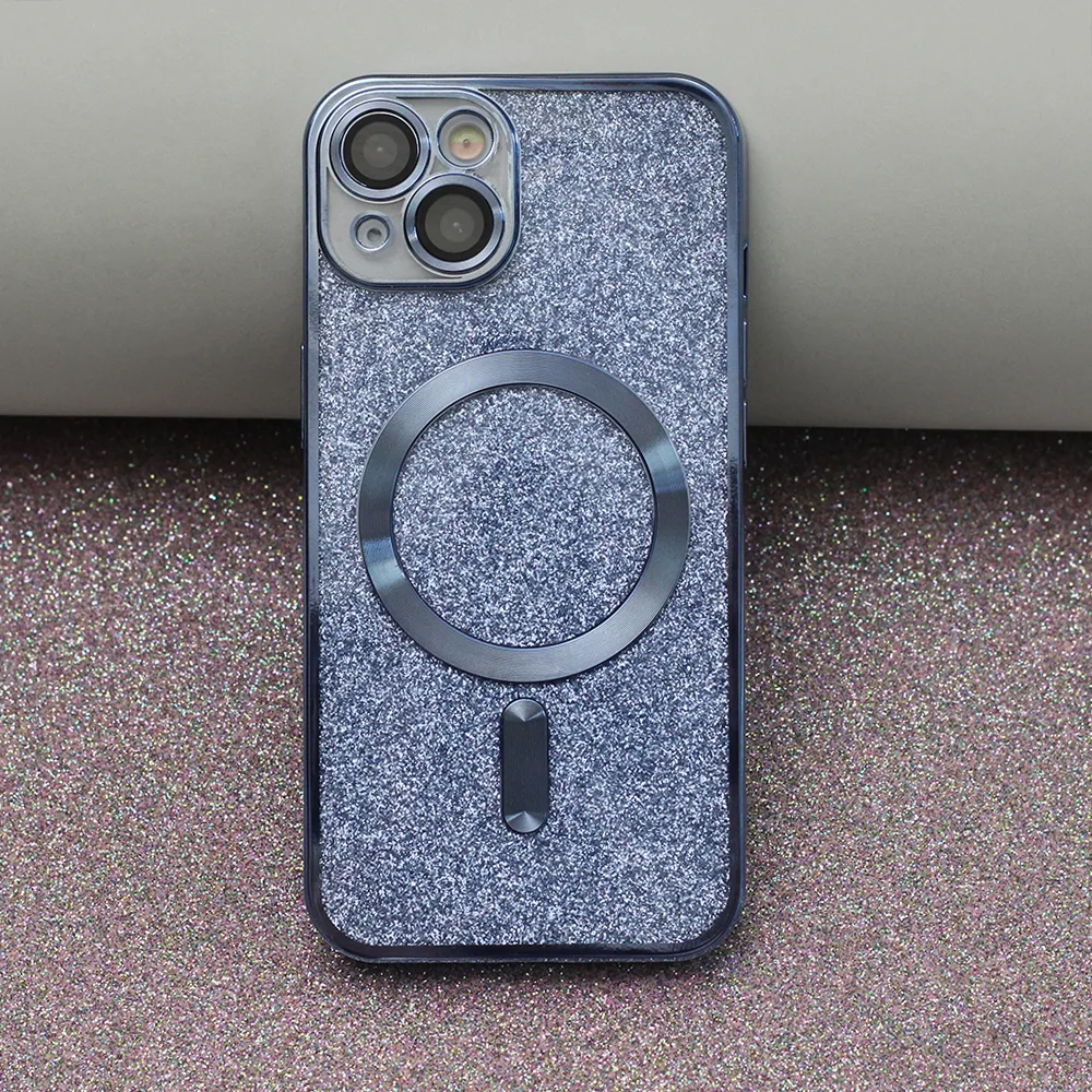 Glitter Chrome Mag-fodral för iPhone 15 Plus 6,7″ blå