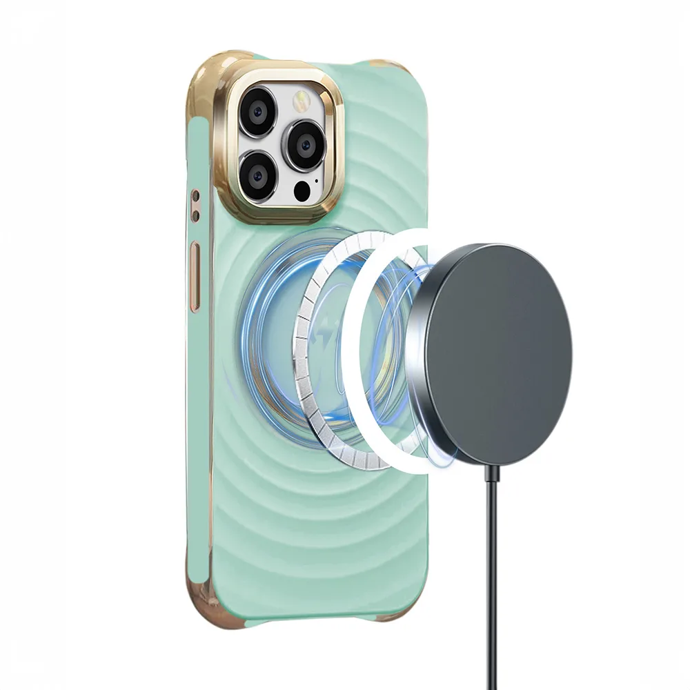 Circle Glam Mag-fodral för iPhone 13 Pro Max 6,7 tum i mintfärg
