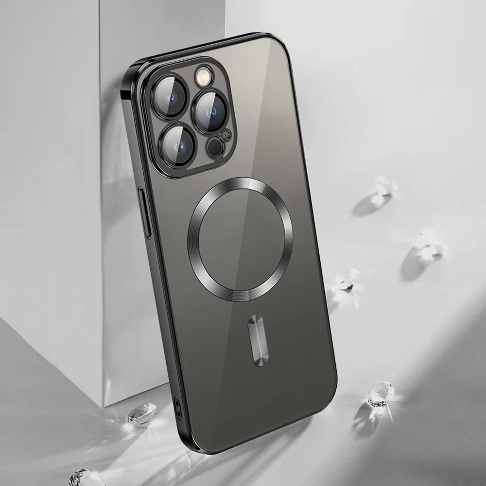 Vmax Electroplating Mag TPU-fodral för iPhone 16 Plus 6,7″ svart