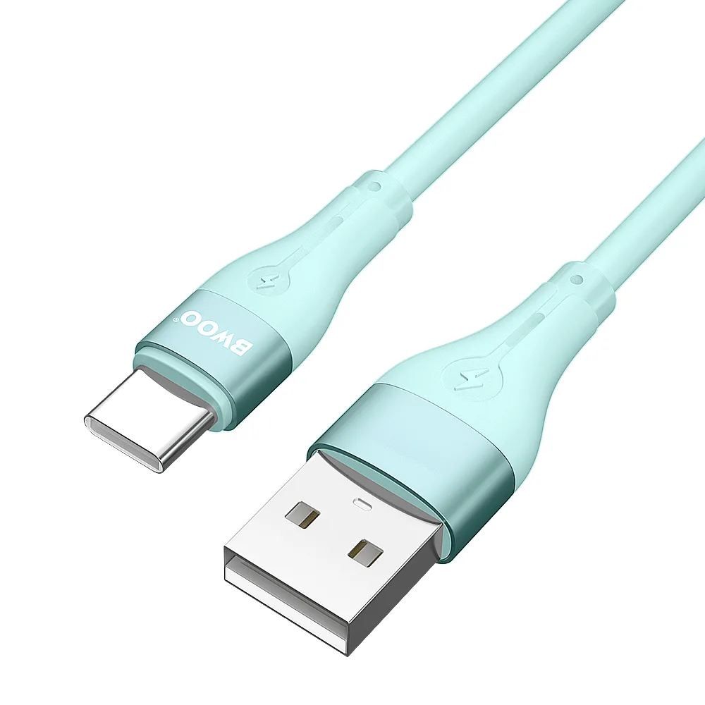 BWOO Cable USB – USB-C 1m 3A Minimalist Silicone Green X280C