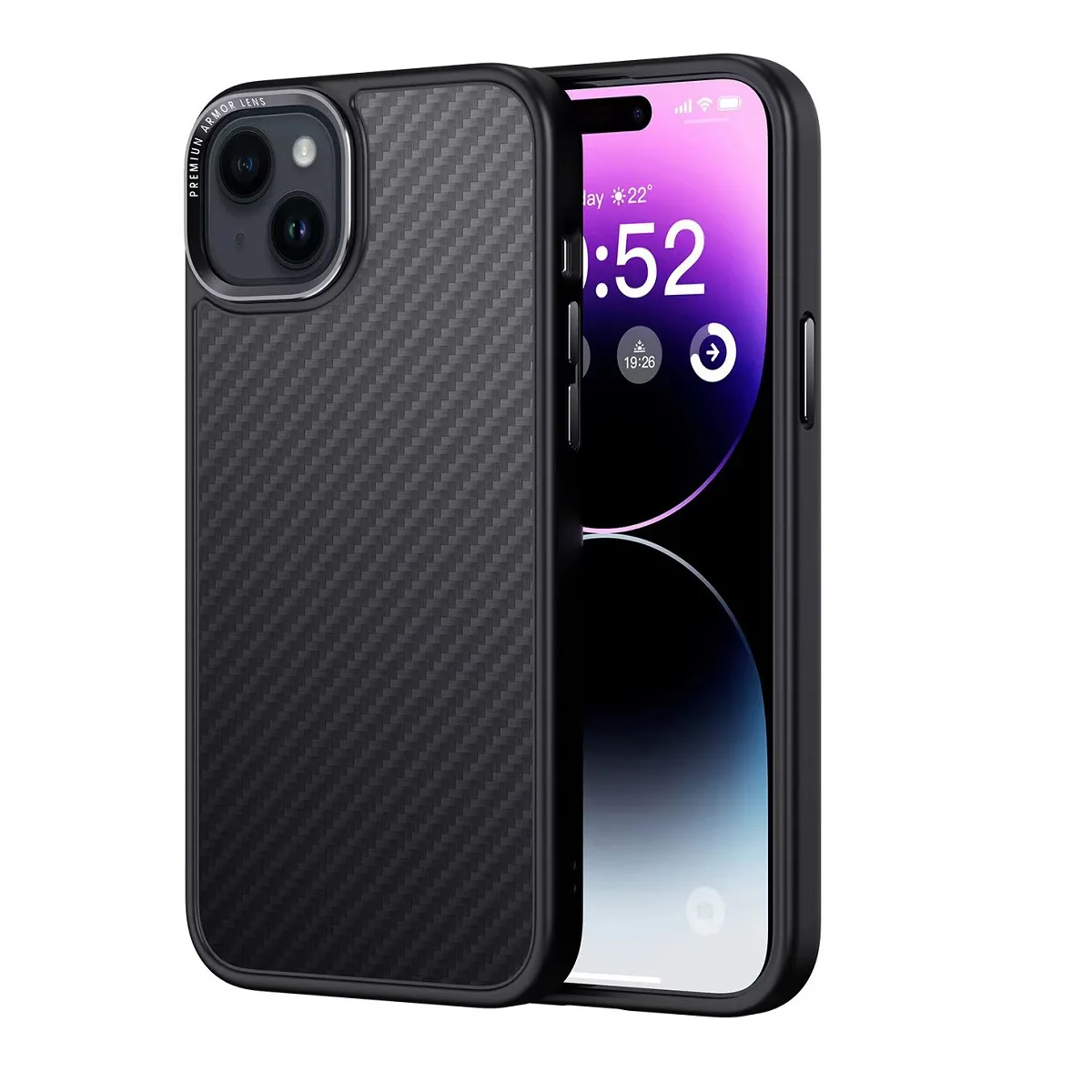 Kommafodral Kevlar Mag för iPhone 15 svart