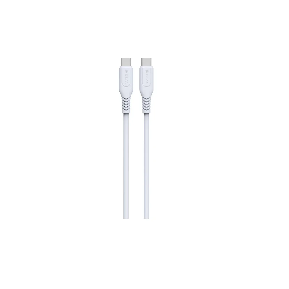 Devia-kabel GRS EC636 PD USB-C – USB-C 1,0 m 60W 3A vit