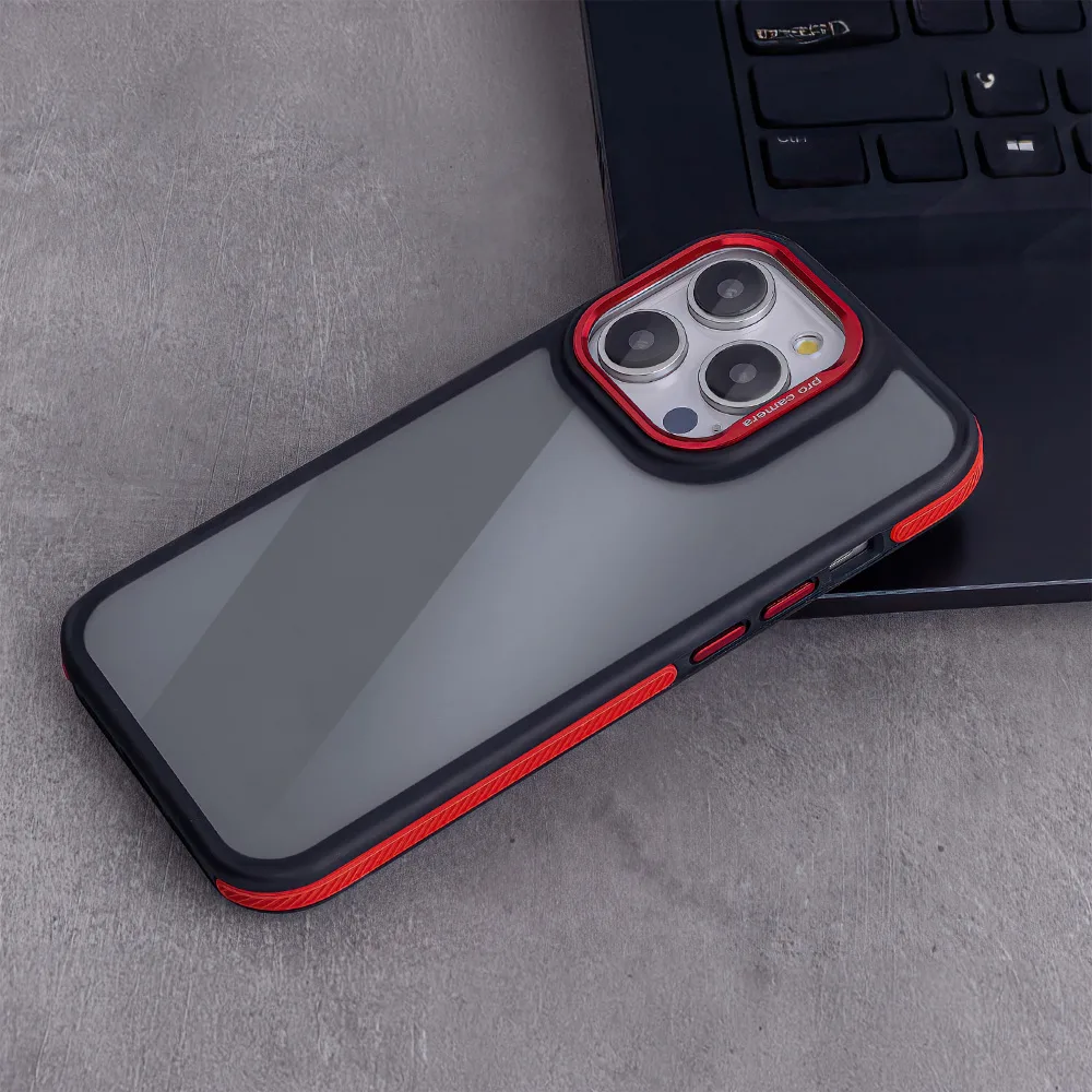 Kristallsvart fodral för iPhone 13 / 14 6,1″ röd