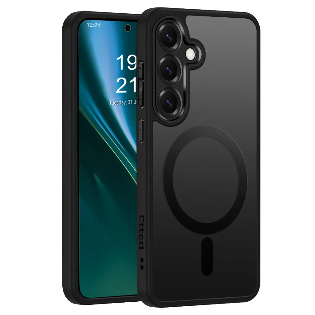 Etteri Matt Mag-fodral för Samsung Galaxy S25 i svart