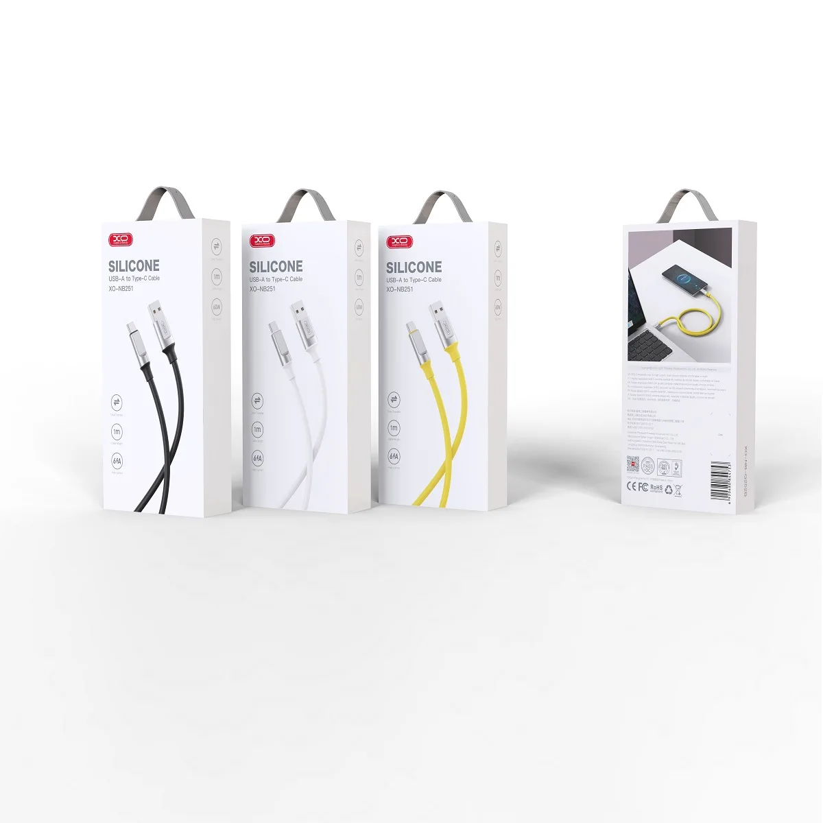 XO cable NB251 USB – USB-C 1,0 m 6A white