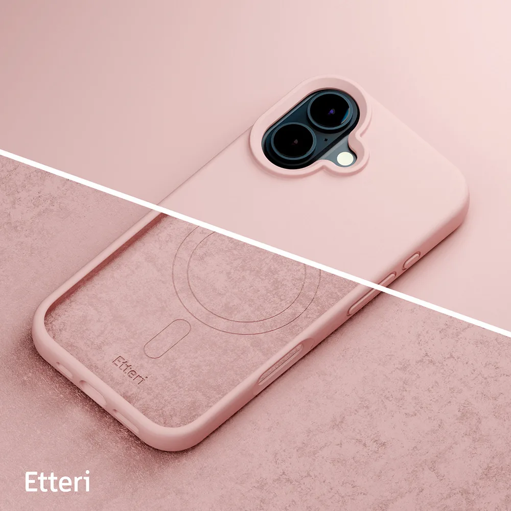 Etteri Silikon Mag-fodral för iPhone 16 Plus 6,7″ ljusrosa