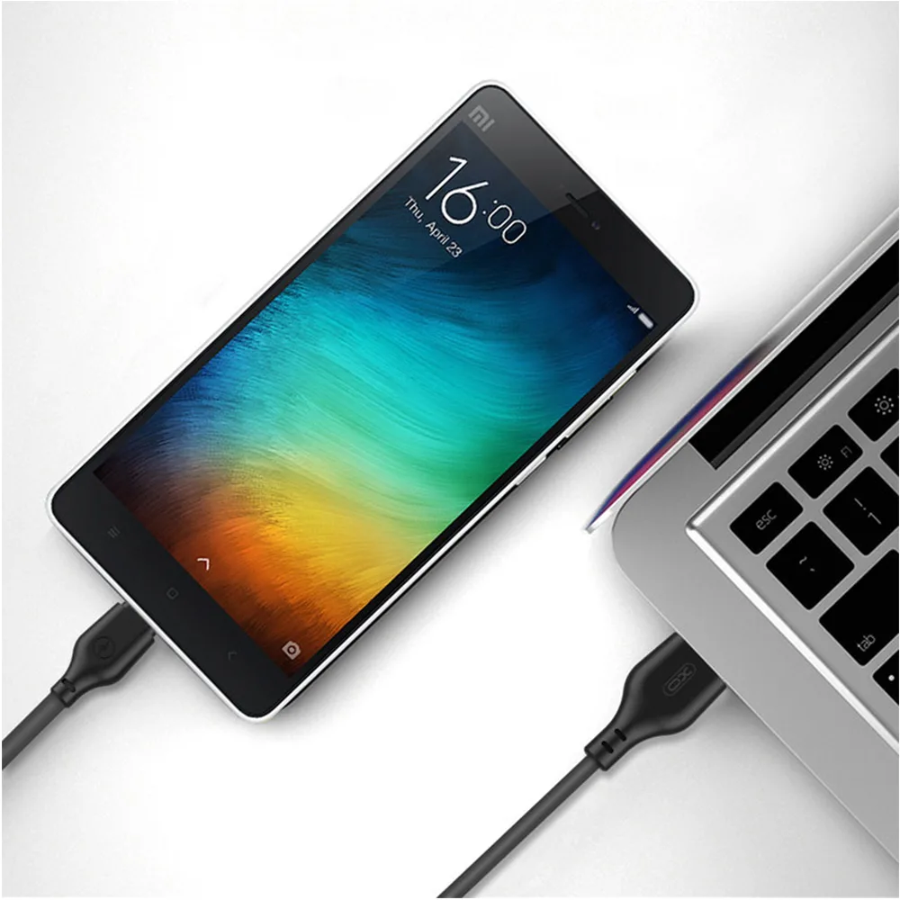 XO-kabel NB103 3-i-1 USB – Lightning + USB-C + microUSB 1,0 m 2,1A svart